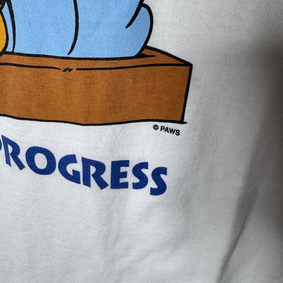 Vintage Garfield Cat Sleepshirt Nightgown One Size White Retro Nap 100% Cotton - Picture 2 of 13